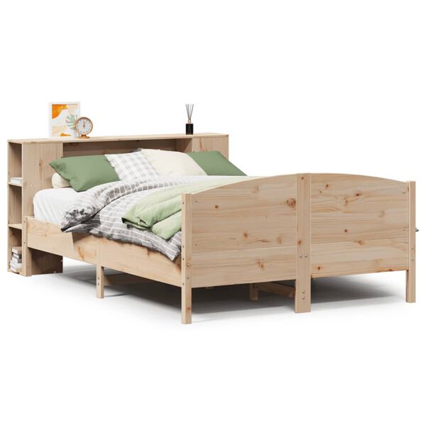 vidaXL Bookcase Bed without Mattress 135x190cm Solid Wood Pine