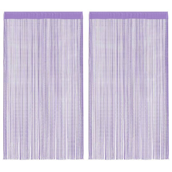 vidaXL String Curtains 2 pcs Purple 100x250 cm