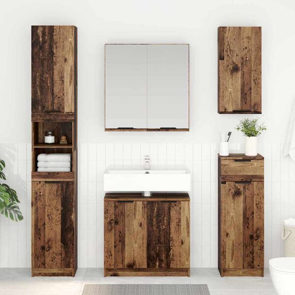 vidaXL Bathroom Cabinet Old Wood 64.5 x 33.5 x 59 cm Engineered Wood