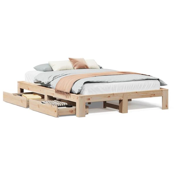 vidaXL Bed Frame without Mattress 140x200 cm Solid Wood Pine
