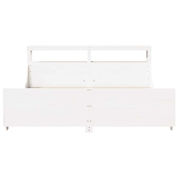 vidaXL Bed Frame without Mattress White 180x200 cm Super King Solid Wood Pine