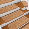 vidaXL Stair Mats 15 pcs 65x21x4 cm Beige Rectangular Edge