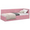 vidaXL Corner Bed Frame with Headboard Pink 80 x 200 cm Velvet