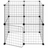 vidaXL 12-Panel Pet Cage with Door Black 35x35 cm Steel