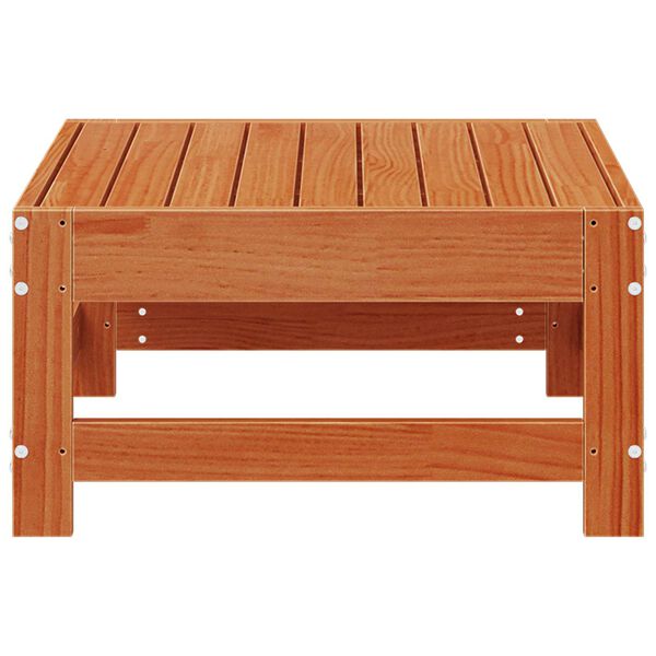 vidaXL Garden Footrest Solid Pine Wood Wax Brown 62 x 62 x 32 cm