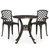 vidaXL 3 Piece Bistro Set Cast Aluminium Bronze