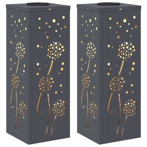 vidaXL Solar LED Pathway Light 2 pcs Anthracite Cold Rolled Steel