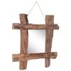 vidaXL Log Mirror Natural 50x50 cm Recycled Teak Wood