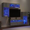vidaXL 5 Piece TV Wall Units with LED Grey Sonoma Engineered Wood