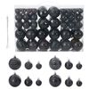 vidaXL Christmas Baubles 100 pcs Black &Oslash;3/4/6 cm