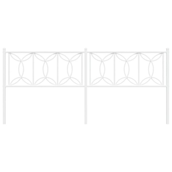 vidaXL Metal Replace Headboard White 200 cm