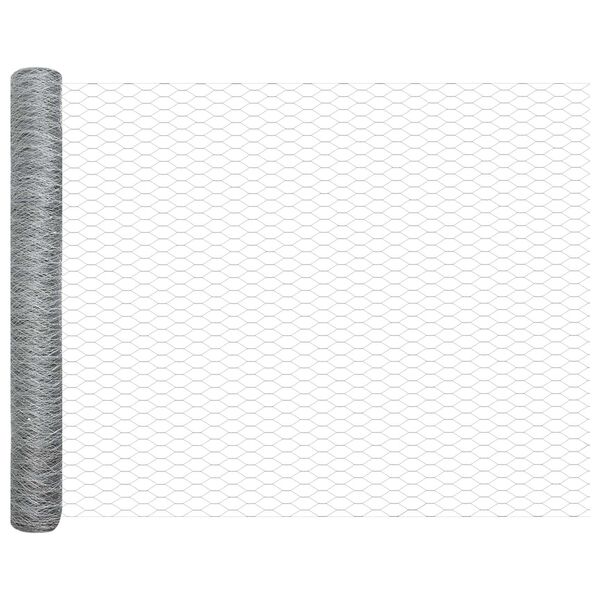 vidaXL Fence with Post Silver 1.4 x 25 m Steel