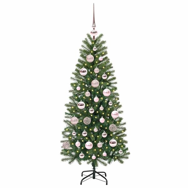 vidaXL Artificial Christmas Tree with 150 LEDs Green 120 cm PE and PVC