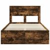 vidaXL Bed Frame with Storage Smoked Oak 120 x 190 cm Solid Pine Wood