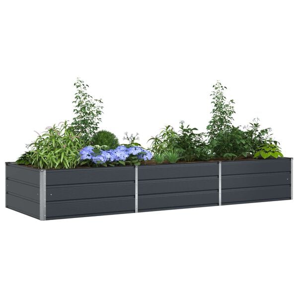 vidaXL Planter Anthracite 290 x 100 x 45 cm Galvanised Steel