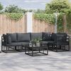 vidaXL Garden Sofa Set with Cushion 6 pcs Black Aluminium