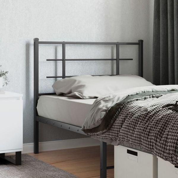 vidaXL Metal Replace Headboard Black 107 cm