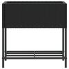 vidaXL Garden Planter with Shelf Black Poly Rattan