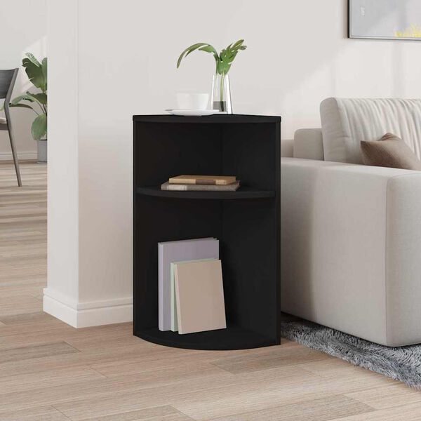 vidaXL End Table Black 29.6 x 29.6 x 60 cm Engineered Wood