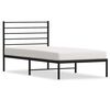 vidaXL Metal Bed Frame without Mattress with Headboard Black 80x200cm
