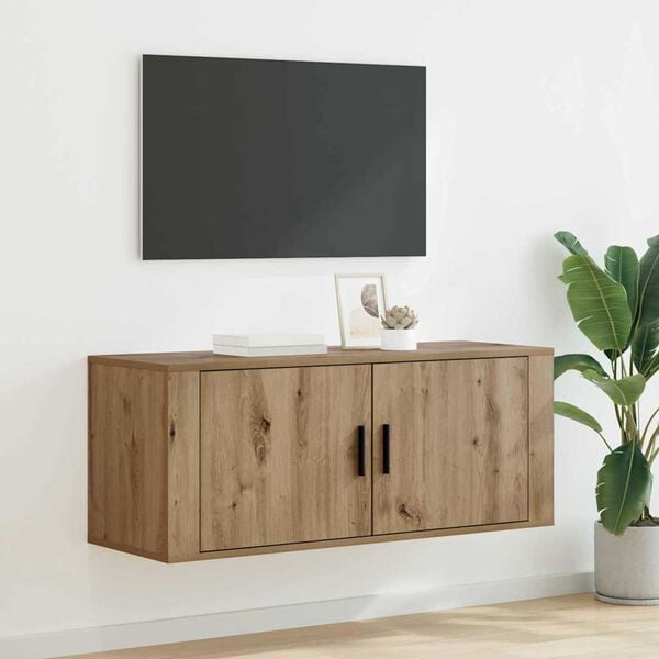 vidaXL Wall Mounted TV Cabinet Artisan Oak 100 x 34.5 x 40 cm