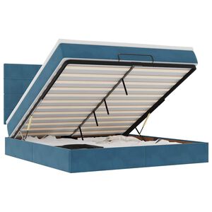 vidaXL Ottoman Bed with Mattresses Dark Blue 180x200cm Velvet