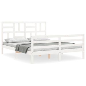vidaXL Bed Frame without Mattress White 160x200 cm Solid Wood