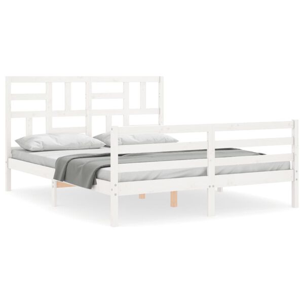 vidaXL Bed Frame without Mattress White 160x200 cm Solid Wood
