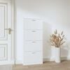 vidaXL Shoe Cabinet White 59x17x150 cm Engineered Wood