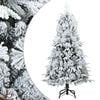vidaXL Artificial Hinged Christmas Tree Snow Flocked White 150 cm