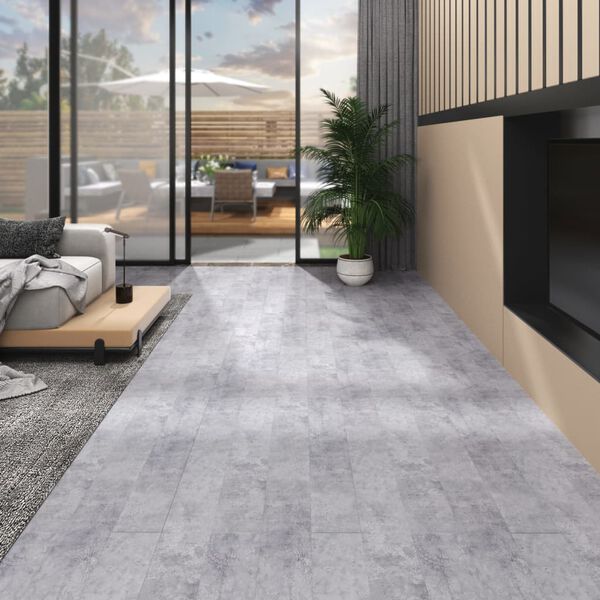 vidaXL Non Self-adhesive PVC Flooring Planks 4.46 m&sup2; 3 mm Cement Grey