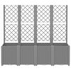 vidaXL Garden Planter with Trellis Light Grey 160x40x140 cm PP