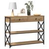 vidaXL Console Table with Drawer Artisan oak 100 x 28 x 75 cm