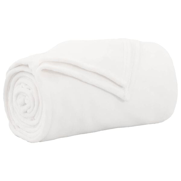 vidaXL Throw Blanket White 130 x 150 cm Fleece
