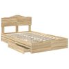 vidaXL Storage Bed with Drawer Sonoma Oak 135 x 190 cm Engineered Wood