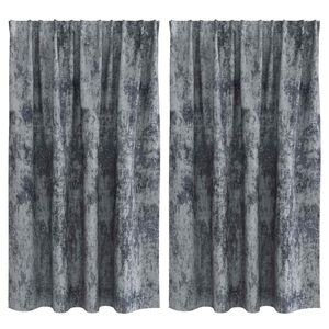 vidaXL Velvet Curtains 2 pcs Silver Grey 140 x 140 cm Velvet