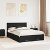 vidaXL Bed Frame with Headboard Black 135 x 190 cm Engineered Wood