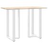 vidaXL Bar Table Legs T-Shaped&nbsp;2 pcs White 60x35x(100-101) cm Steel