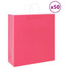 vidaXL Paper Bags 50 pcs with Handles Pink 45x17x48 cm