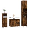 vidaXL 3 Piece Bathroom Furniture Set Smoked Oak Engineered Wood