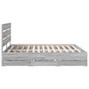 vidaXL Bed Frame with Drawer Grey Sonoma 200 x 200 cm Engineer Wood