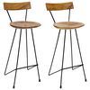 vidaXL Bar Stools 2 pcs Solid Teak Wood