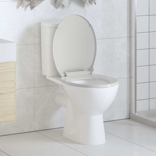 vidaXL Soft-close Toilet Seat White Oval