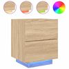 vidaXL Bedside Cabinets with LED Lights 2 pcs Sonoma Oak Engineered Wood