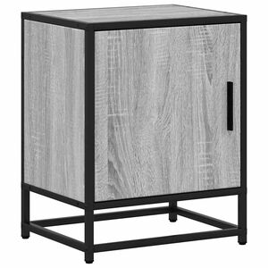 vidaXL Bedside Cabinet Grey Sonoma 40x31x50 cm Engineered Wood and Metal