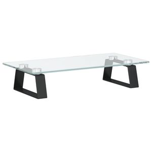 vidaXL Monitor Stand Black 40x20x8 cm Tempered Glass and Metal