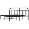 vidaXL Metal Bed Frame without Mattress with Headboard Black 183x213cm