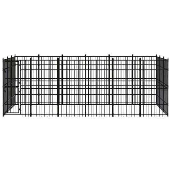 vidaXL Outdoor Dog Kennel Steel 16.59 m²