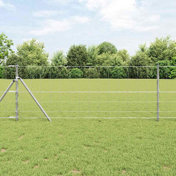 vidaXL Field Fence Silver 100 x 0.8 m Galvanised steel