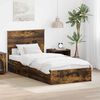 vidaXL Storage Bed with Drawer Smoked Oak 75 x 190 cm Engineered Wood